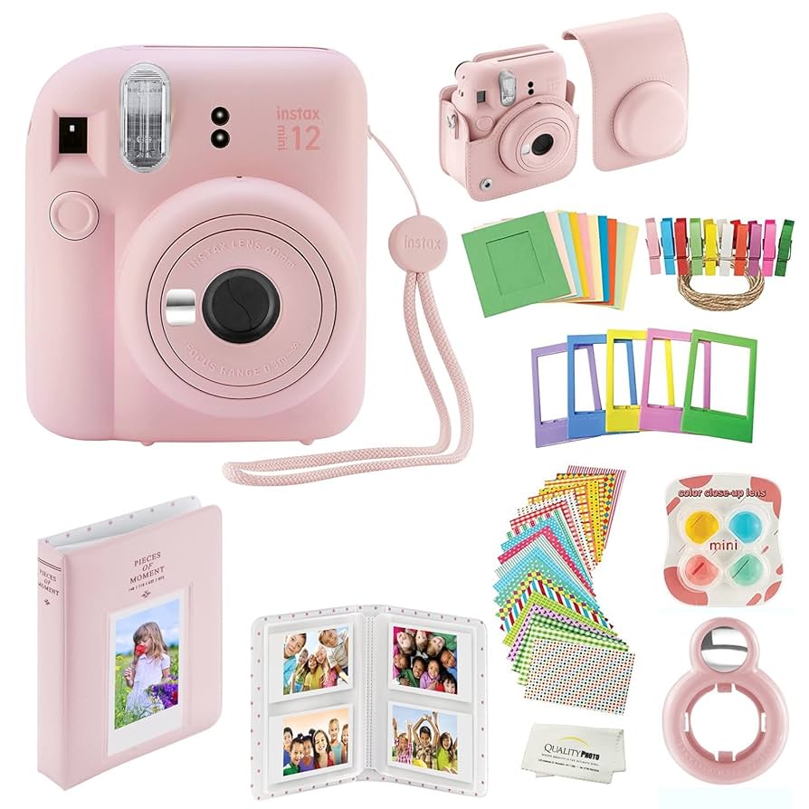 FUJIFILM instax mini 12 ピンク Fujifilm Instax Mini 12 Instant Camera with Case, Decoration